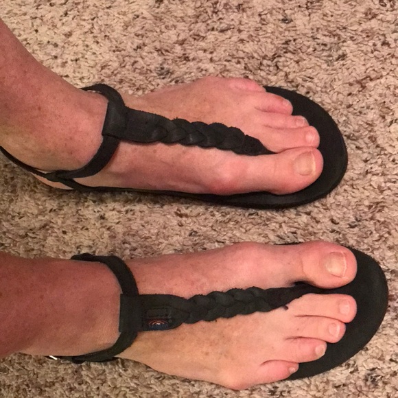 Rainbow sandals. Black leather - Picture 2 of 3